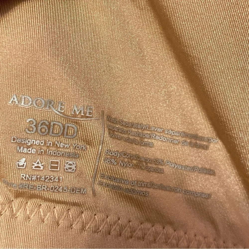 Adore Me Tan Padded Wired Crisscross Bra Size 36DD